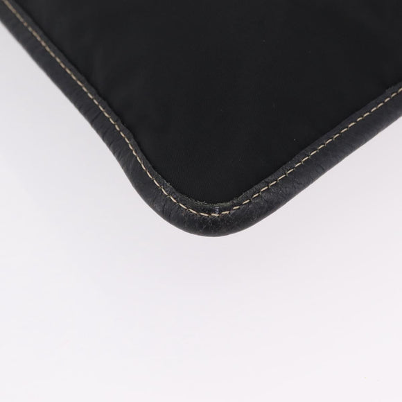 PRADA Tote Bag Nylon Leather Black Silver Auth am12735A