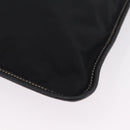 PRADA Tote Bag Nylon Leather Black Silver Auth am12735A-16