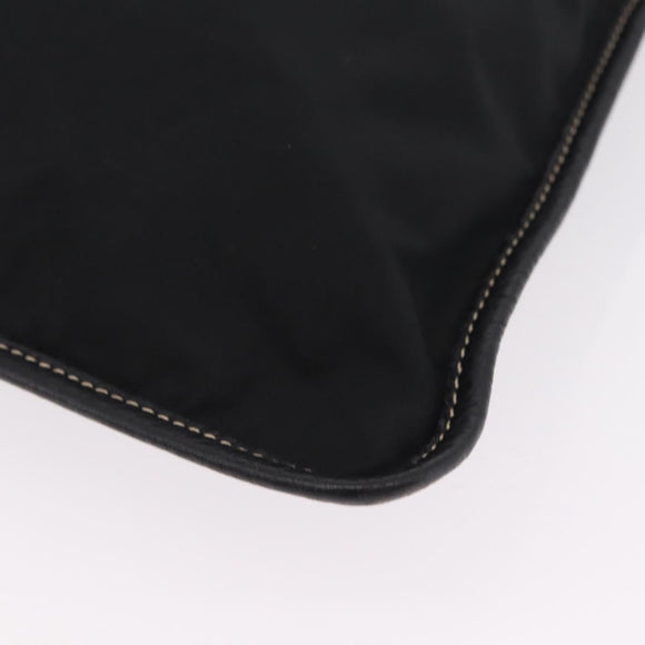 PRADA Tote Bag Nylon Leather Black Silver Auth am12735A