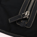 PRADA Tote Bag Nylon Leather Black Silver Auth am12735A-17