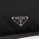 PRADA Tote Bag Nylon Leather Black Silver Auth am12735A-18
