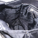 PRADA Tote Bag Nylon Leather Black Silver Auth am12735A-21