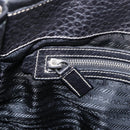 PRADA Tote Bag Nylon Leather Black Silver Auth am12735A-22