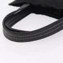 PRADA Tote Bag Nylon Leather Black Silver Auth am12735A-7
