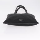 PRADA Tote Bag Nylon Leather Black Silver Auth am12735A-5