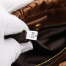 Miu Miu Side Ribbon Hand Bag Leather 2way Brown Gold RT0383 Auth am12737M-12