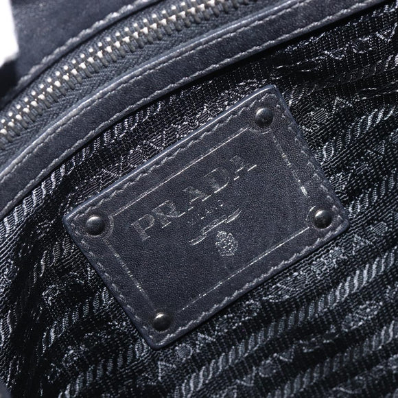 PRADA Shoulder Bag Leather Black Silver BR4519 Auth am12738V