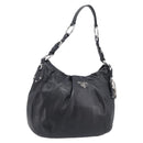 PRADA Shoulder Bag Leather Black Silver BR4519 Auth am12738V-1