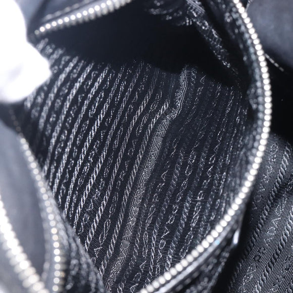 PRADA Shoulder Bag Leather Black Silver BR4519 Auth am12738V