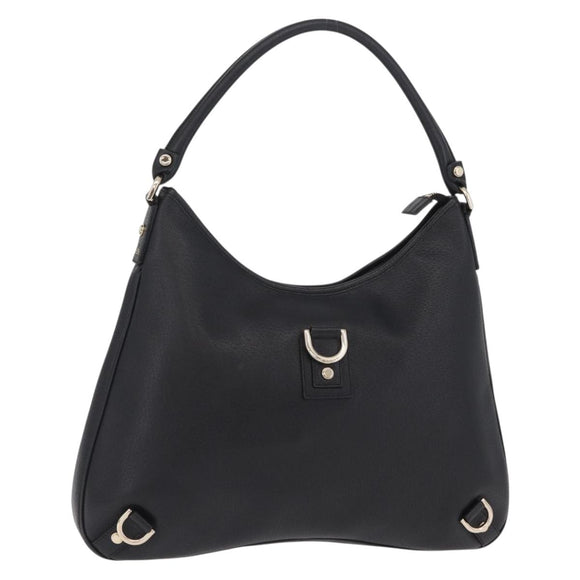 GUCCI Abbey Shoulder Bag Leather Black Gold 130737 Auth am12740V