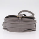 Chloe Mercy Shoulder Bag Leather Gray Gold Auth am12742V-7