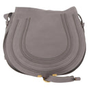 Chloe Mercy Shoulder Bag Leather Gray Gold Auth am12742V-13