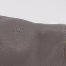 Chloe Mercy Shoulder Bag Leather Gray Gold Auth am12742V-3