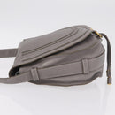 Chloe Mercy Shoulder Bag Leather Gray Gold Auth am12742V-5