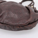GUCCI GG Canvas Guccissima Hand Bag Leather Dark Brown Gold 203624 Auth am12743V-9