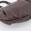GUCCI GG Canvas Guccissima Hand Bag Leather Dark Brown Gold 203624 Auth am12743V-16