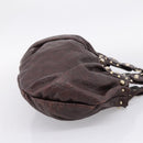GUCCI GG Canvas Guccissima Hand Bag Leather Dark Brown Gold 203624 Auth am12743V-4