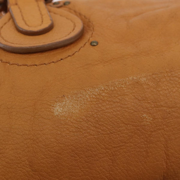 Chloe Paddington Hand Bag Leather Brown Gold Silver Auth am12746V