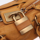 Chloe Paddington Hand Bag Leather Brown Gold Silver Auth am12746V-18