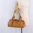 Chloe Paddington Hand Bag Leather Brown Gold Silver Auth am12746V-27