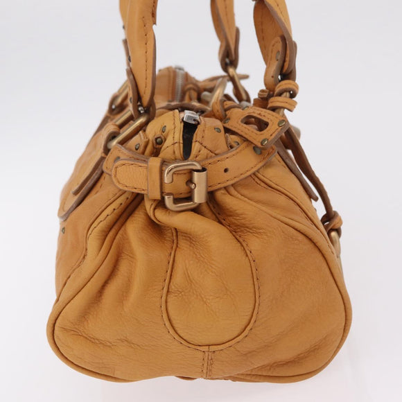 Chloe Paddington Hand Bag Leather Brown Gold Silver Auth am12746V