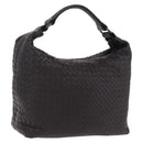 Bottega Veneta INTRECCIATO Shoulder Bag Leather Dark Brown Auth am12747SAM-1