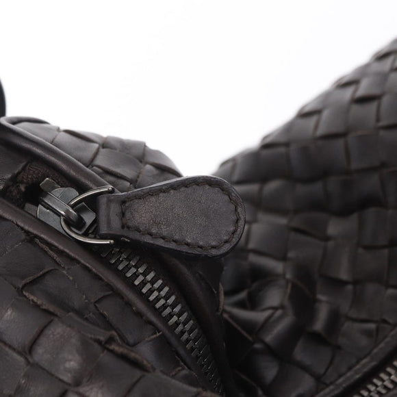 Bottega Veneta INTRECCIATO Shoulder Bag Leather Dark Brown Auth am12747SAM