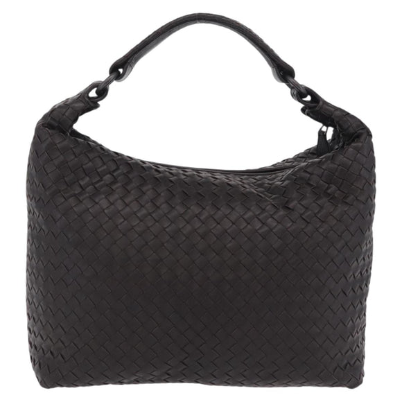 Bottega Veneta INTRECCIATO Shoulder Bag Leather Dark Brown Auth am12747SAM