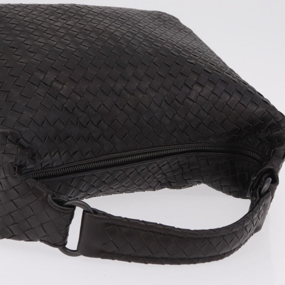 Bottega Veneta INTRECCIATO Shoulder Bag Leather Dark Brown Auth am12747SAM