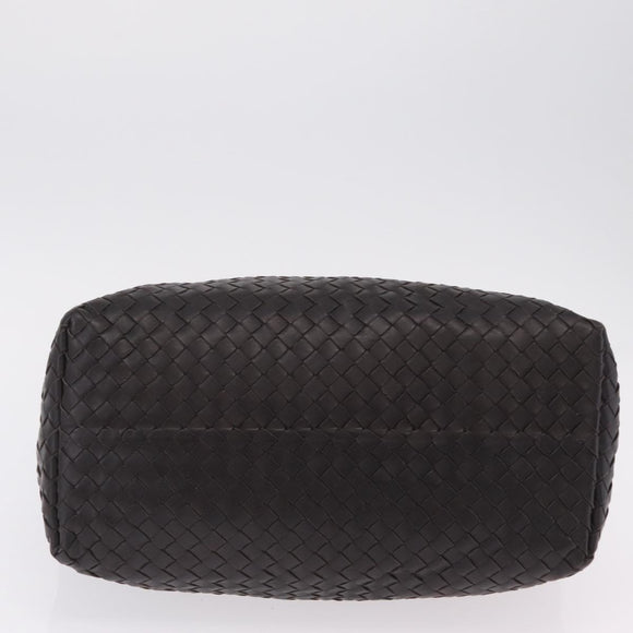 Bottega Veneta INTRECCIATO Shoulder Bag Leather Dark Brown Auth am12747SAM