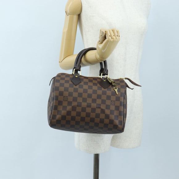 LOUIS VUITTON Damier Ebene Speedy 25 Hand Bag N41532 LV Auth am12750V
