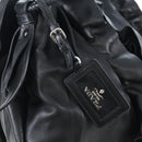 PRADA Frill Shoulder Bag Leather Black Silver Auth am12754V-10