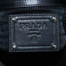 PRADA Frill Shoulder Bag Leather Black Silver Auth am12754V-17