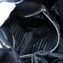 PRADA Frill Shoulder Bag Leather Black Silver Auth am12754V-21