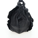 PRADA Frill Shoulder Bag Leather Black Silver Auth am12754V-4