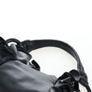 PRADA Frill Shoulder Bag Leather Black Silver Auth am12754V-8