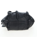 PRADA Frill Shoulder Bag Leather Black Silver Auth am12754V-5