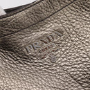 PRADA Shoulder Bag Leather Silver BR3353 Auth am12759V-17
