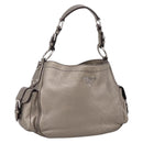 PRADA Shoulder Bag Leather Silver BR3353 Auth am12759V-1