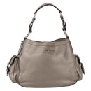 PRADA Shoulder Bag Leather Silver BR3353 Auth am12759V-13