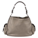 PRADA Shoulder Bag Leather Silver BR3353 Auth am12759V-2