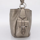 PRADA Shoulder Bag Leather Silver BR3353 Auth am12759V-4