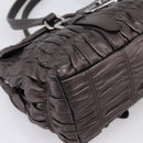 PRADA Ready Lock Tote Bag Nappa Leather Gray Silver Auth am12760M-14