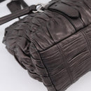 PRADA Ready Lock Tote Bag Nappa Leather Gray Silver Auth am12760M-16