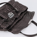 PRADA Ready Lock Tote Bag Nappa Leather Gray Silver Auth am12760M-18
