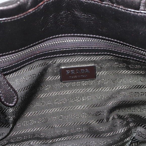 PRADA Ready Lock Tote Bag Nappa Leather Gray Silver Auth am12760M