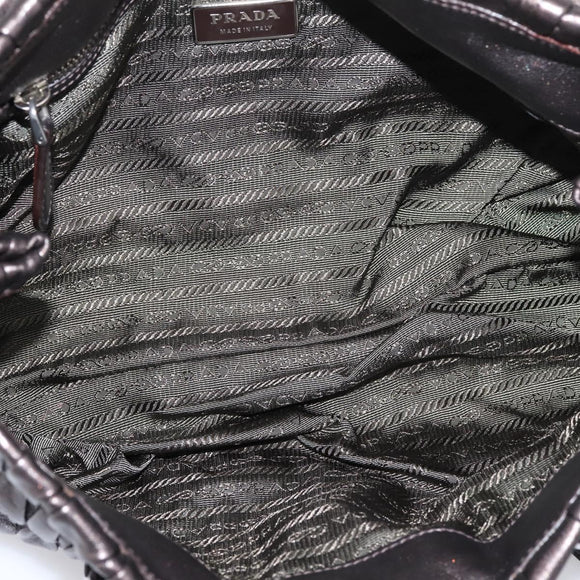 PRADA Ready Lock Tote Bag Nappa Leather Gray Silver Auth am12760M