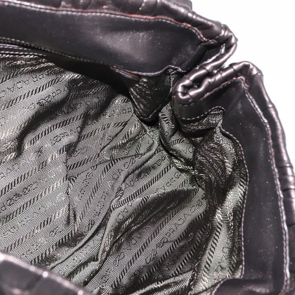 PRADA Ready Lock Tote Bag Nappa Leather Gray Silver Auth am12760M