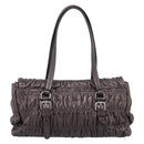 PRADA Ready Lock Tote Bag Nappa Leather Gray Silver Auth am12760M-2