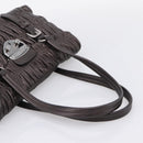 PRADA Ready Lock Tote Bag Nappa Leather Gray Silver Auth am12760M-7